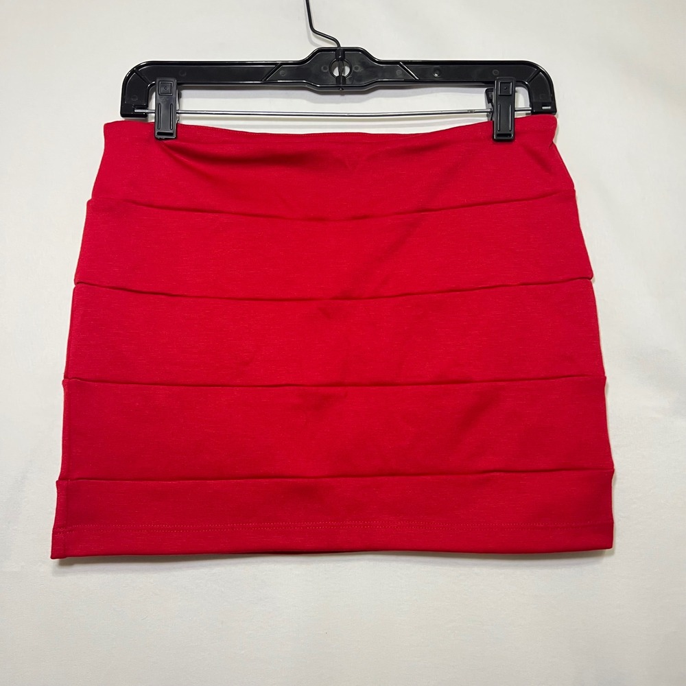Red Bandage Mini Skirt Women S Tiered Party Clubwear Bodycon Sexy Retro Micro